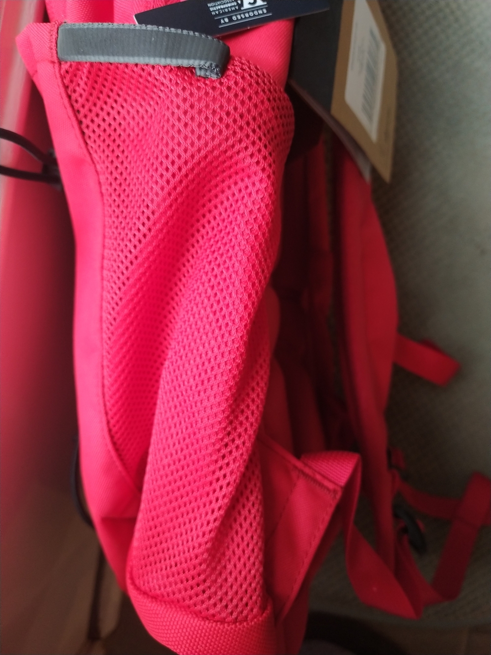 The North Face Jester Backpack in Coral Red with Black Accents + Bonus Keychain - Picture 2 of 7